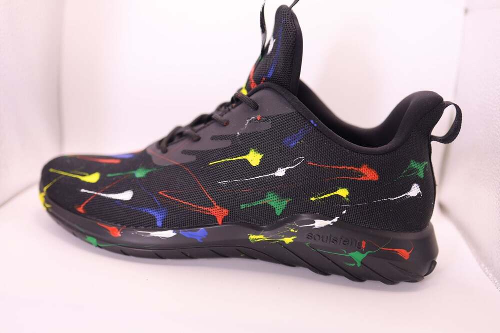 Soulsfeng Olympic Spray Paint Splatter Men's Running Shoes Size 13 - Picture 9 of 16